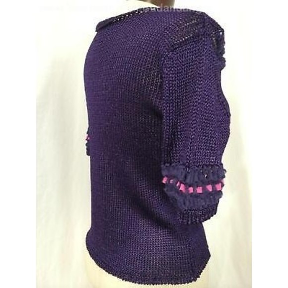 Esteve Sitamurt Women's Sweater Purple Knit S/S Knit Sweater Size Medium - Picture 6 of 8